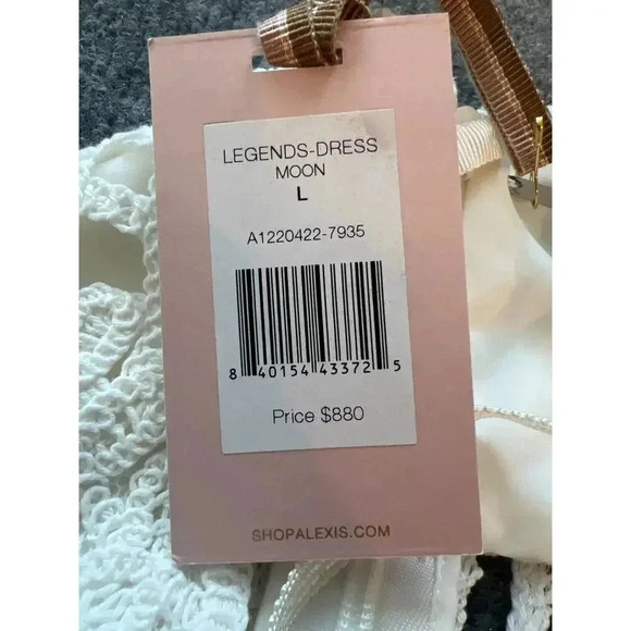NWT $880 Alexis Legends Macrame White Fit and Flare Maxi Dress Ss L Boho… - Picture 14 of 16